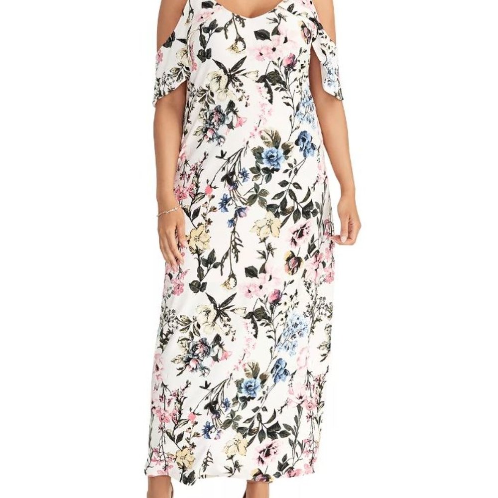 Rachel Roy Gaia Floral-Print Cold-Shoulder Maxi Dress  - Wedding Guest Dress